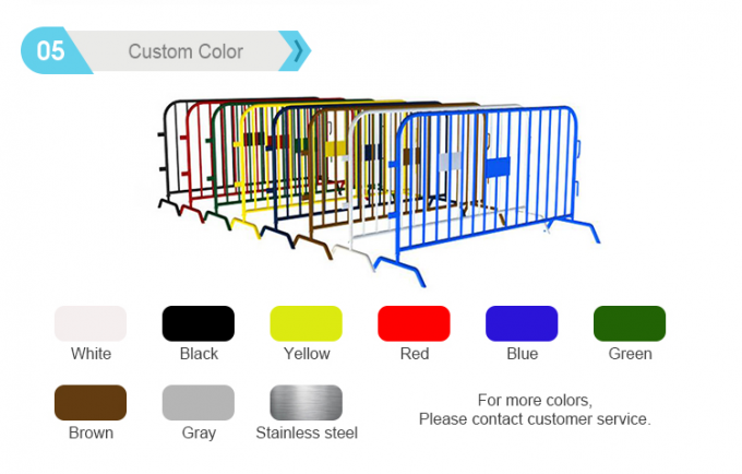 Op maat gemaakte 1.1*2.2m tijdelijke omheining Makkelijk te monteren Draagbare metaal-staalbarricade / wegverkeer 3