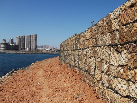 Van de Draadgabion van de zinkdeklaag van de Omheiningssystem woven stone Kooi 10ft X 6ft