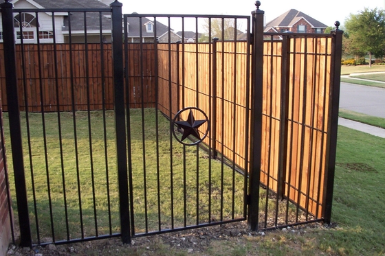 Voortuin Steel Picket Fencing Panels Rail 25*25mm of 40*40mm Blauw Wit Zwart Groen