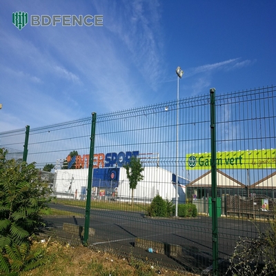 Hoge beveiliging prisma 3d hek panelen pvc bekleed metalen muur hek panelen tralies staal gegalvaniseerd 3d netten dak dak hek