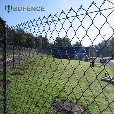 8 ft Chain Link hek PVC bedekt Zwart Vinyl Cyclone Iron Wire Mesh Metalen hek Voor Outdoor tuin hekpaneel