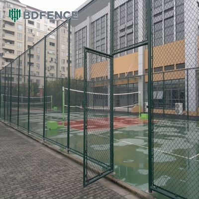 8 ft Chain Link hek PVC bedekt Zwart Vinyl Cyclone Iron Wire Mesh Metalen hek Voor Outdoor tuin hekpaneel