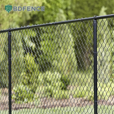 8 ft Chain Link hek PVC bedekt Zwart Vinyl Cyclone Iron Wire Mesh Metalen hek Voor Outdoor tuin hekpaneel