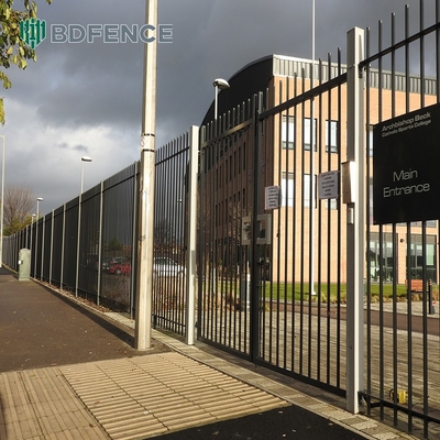 Hoog beveiligd gegalvaniseerd metaal palissade buisvormig hek voor gemakkelijke montage en duurzaam