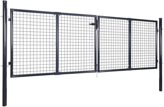 Huis- en tuinpoort van staal met buisraam