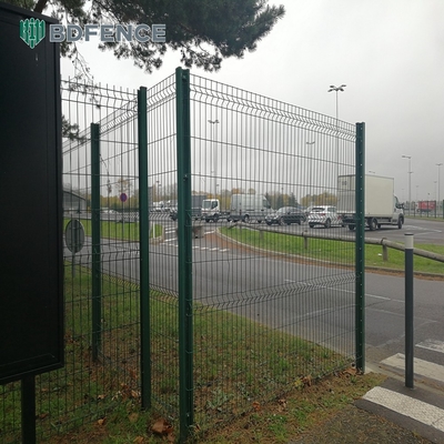 Draad Dia 5mm Metal Mesh Zaan RAL 6005 Groen Poeder Gecoat 3D Zaan Panel Driehoek Buigzaan Voor bouwplaats