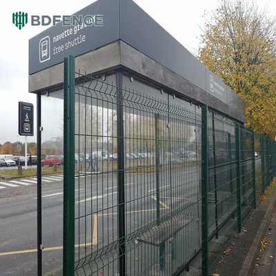 Pvc-gecoat 3d gelast gaas hek paneel V buigende gebogen tuin