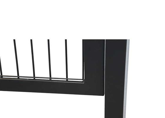 Tuin Decoratie 2m Stalen hek Deur met dubbele poort Hittebehandeld Hout PVC Frame Gesweisd Draad Maas 3D gebogen Model Se