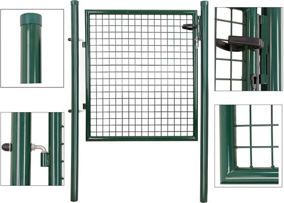Rond Postpvc bedekte 1.8*1m de Omheining Gate van de Metaaltuin met een laag